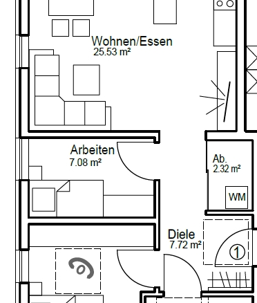 Grundrissplan Whg. 1